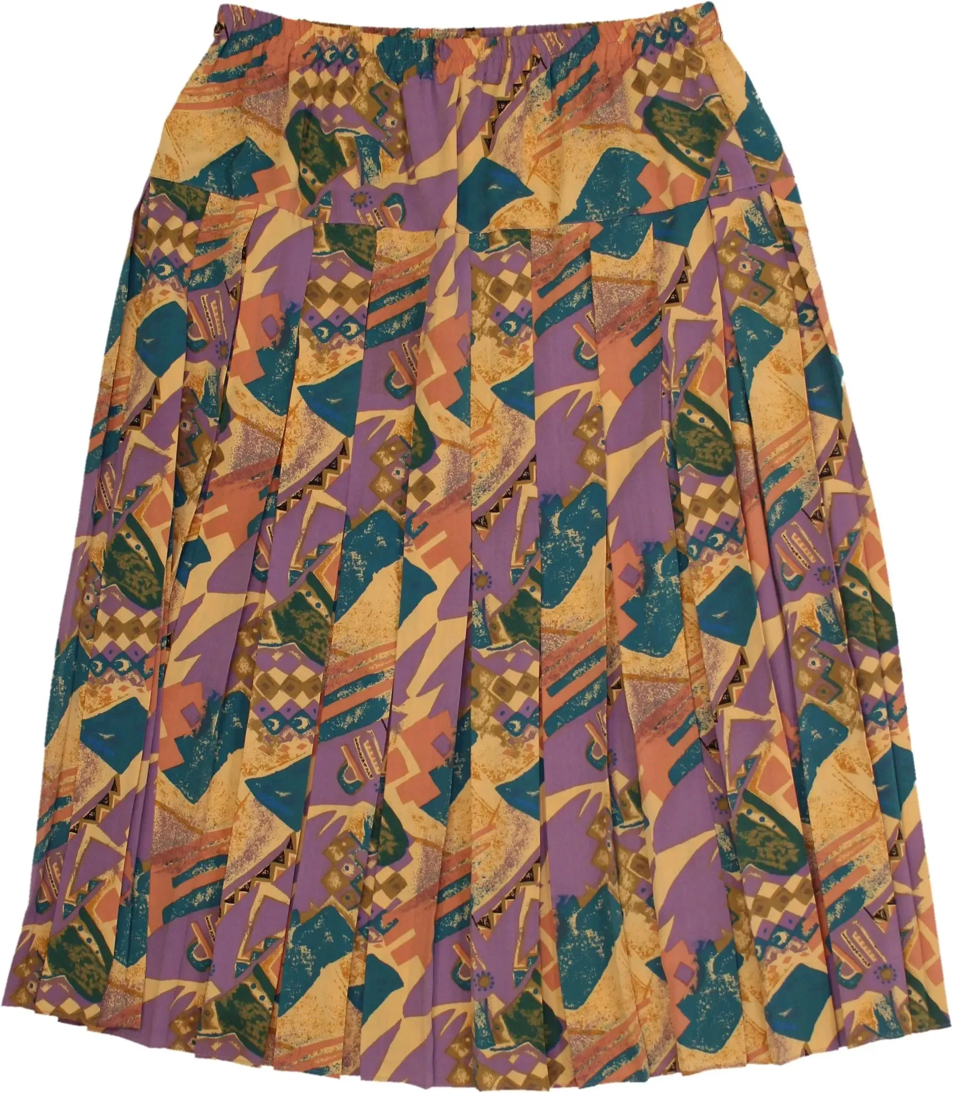 80s Patterned Pleated Skirt