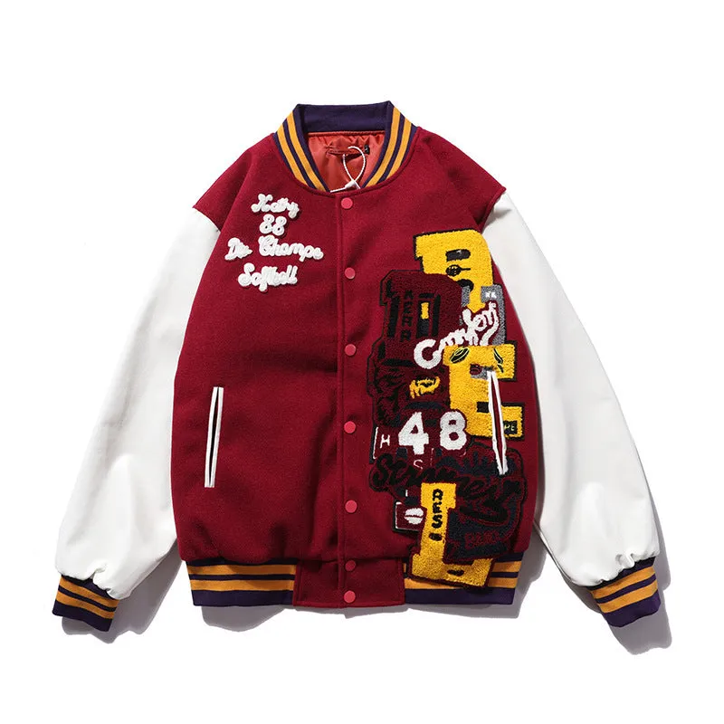 Alaska Varsity Jacket Stitching Embroidered Baseball Uniform Coat for Men
