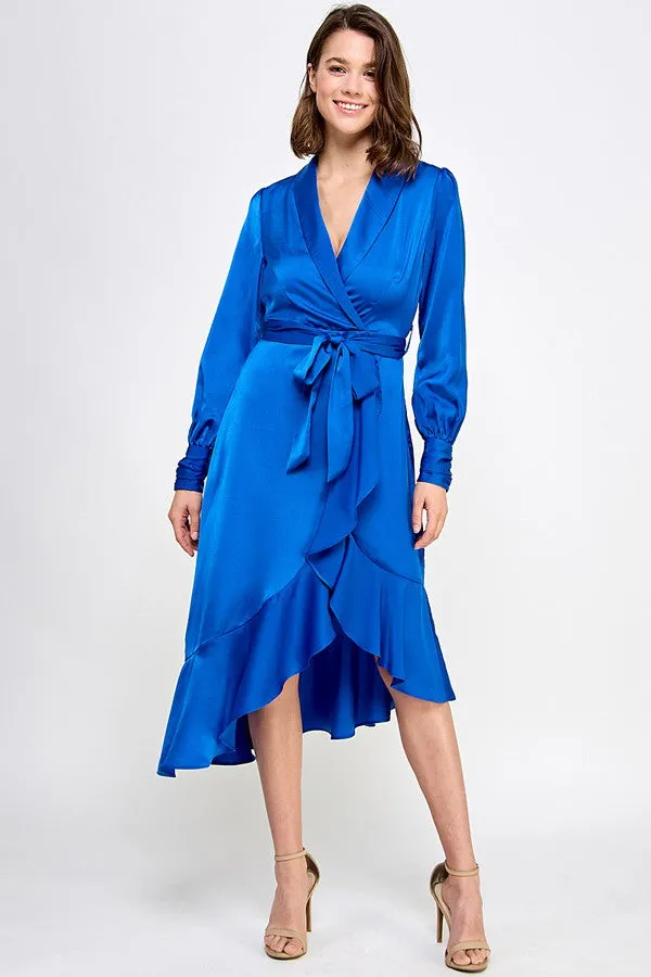 ASYMMETRICAL HEM LONG SLEEVE DRESS