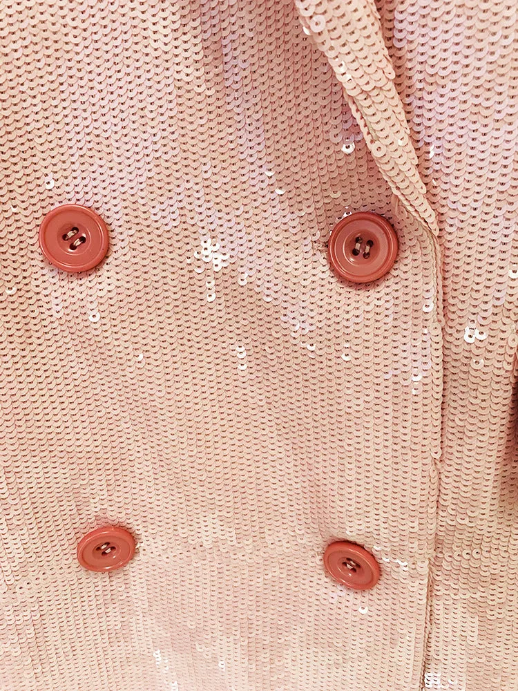 Autumn Sequin Pink Blazer