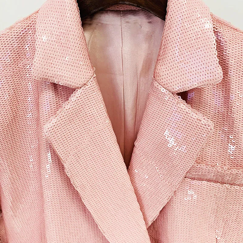 Autumn Sequin Pink Blazer