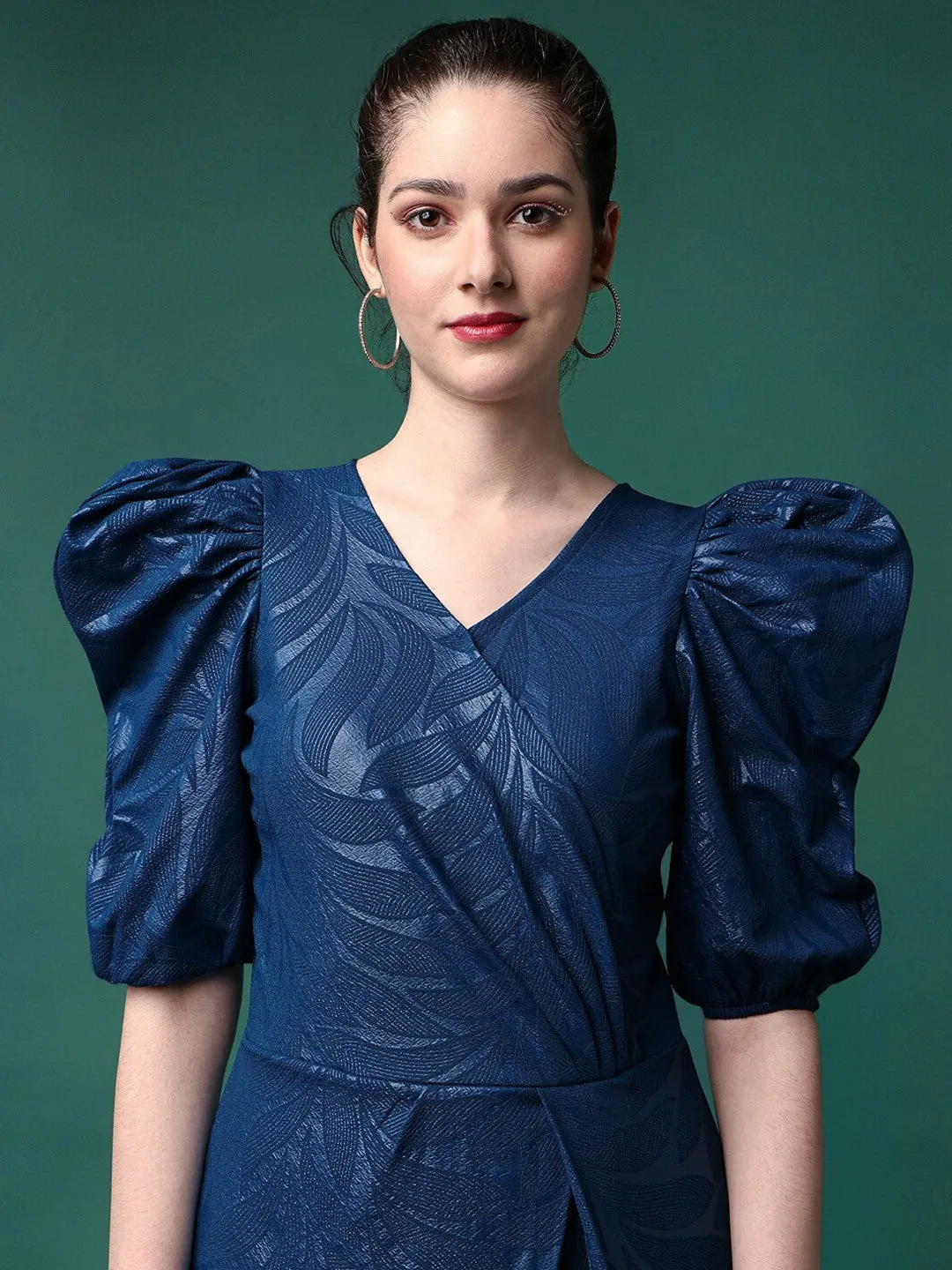Blue Print Wrap Dress
