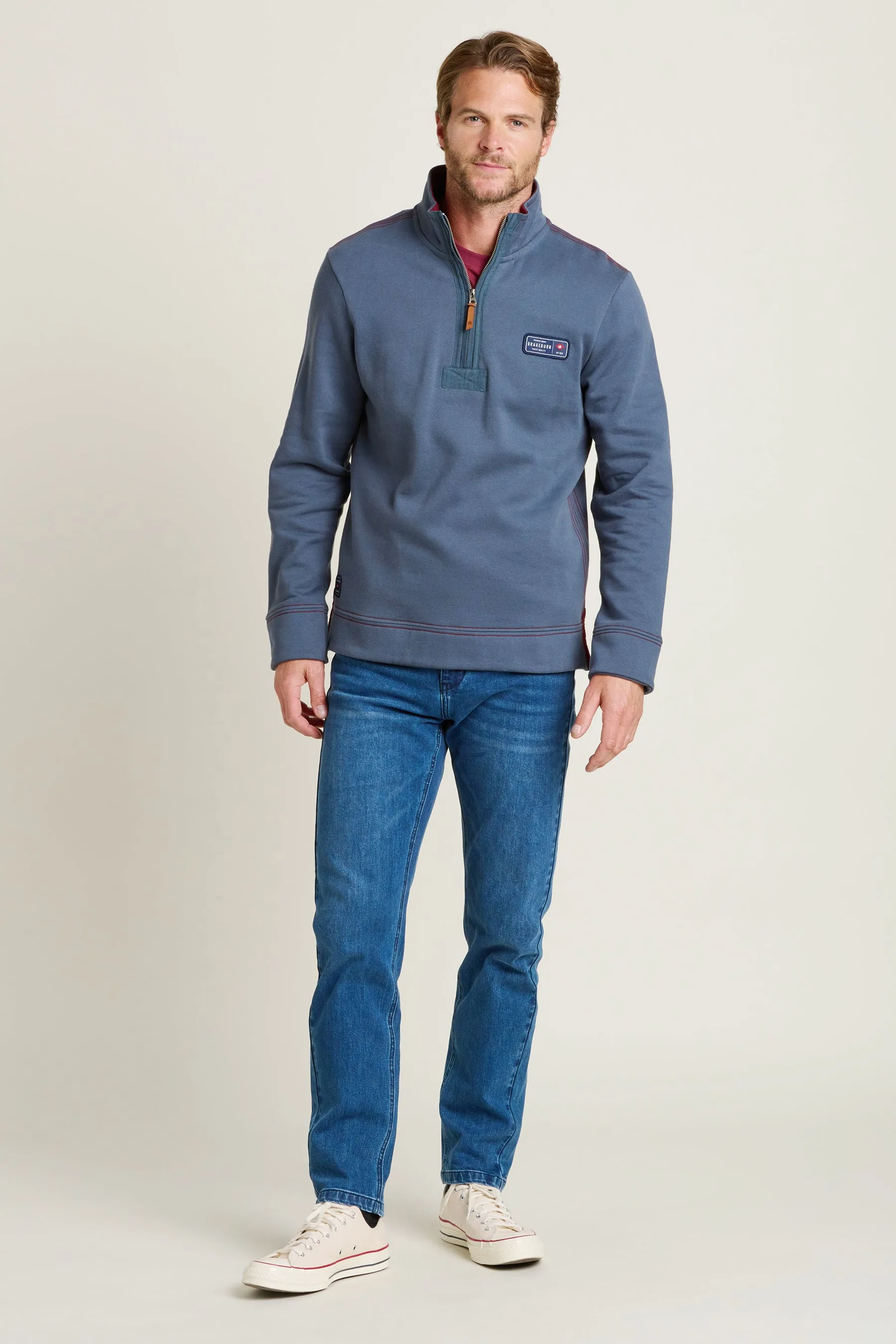 Blue Quarter Zip Sweatshirt