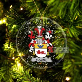 Boland Irish Clan Christmas Glass Ornament with Coat of Arms