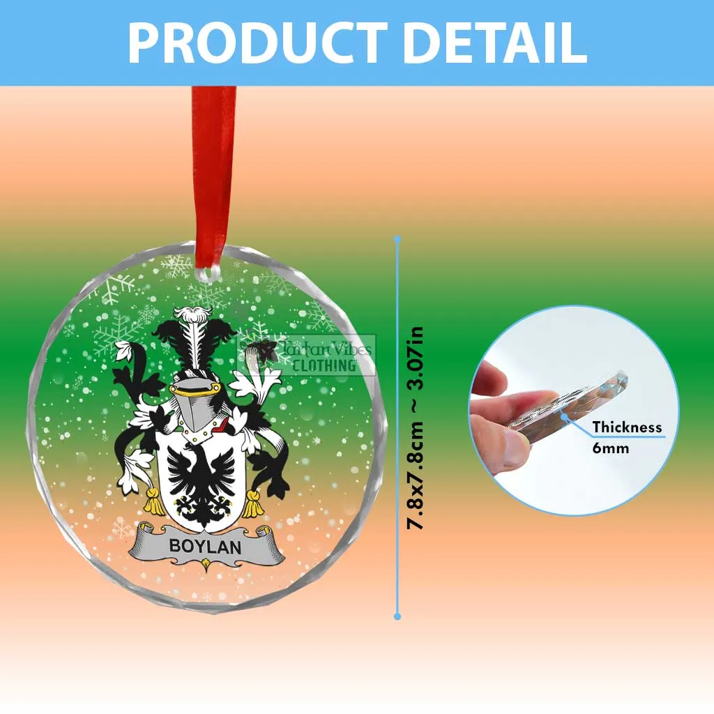 Boylan Irish Clan Christmas Glass Ornament with Coat of Arms