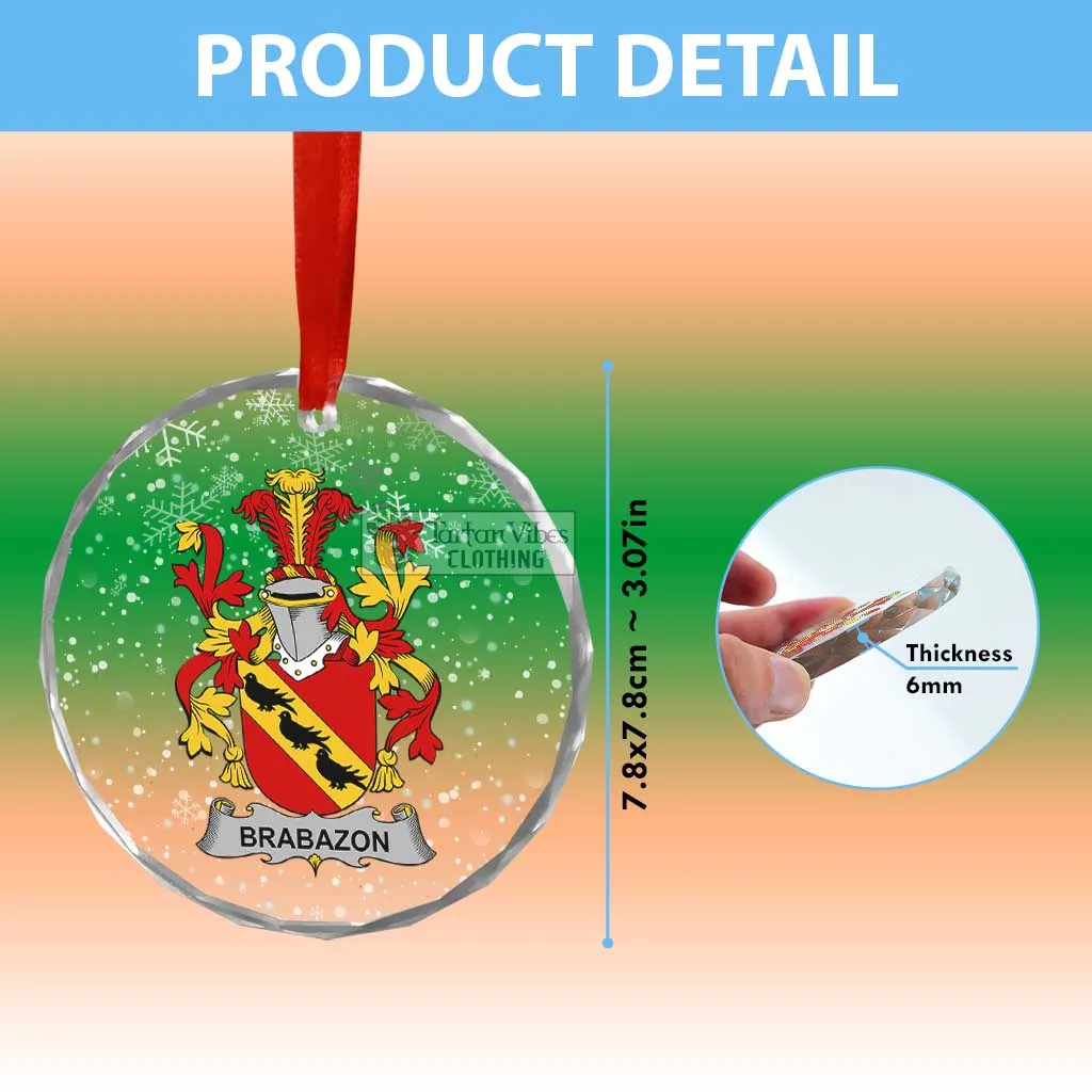 Brabazon Irish Clan Christmas Glass Ornament with Coat of Arms