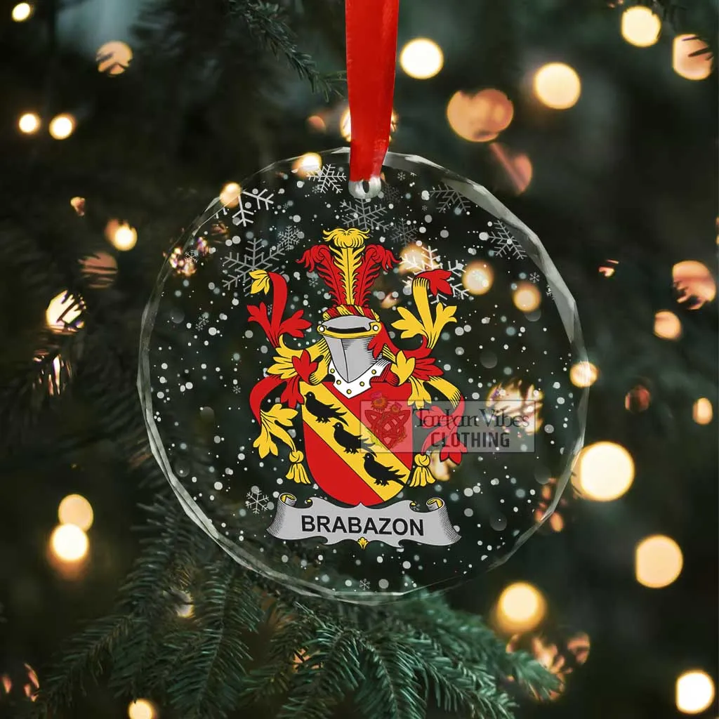 Brabazon Irish Clan Christmas Glass Ornament with Coat of Arms