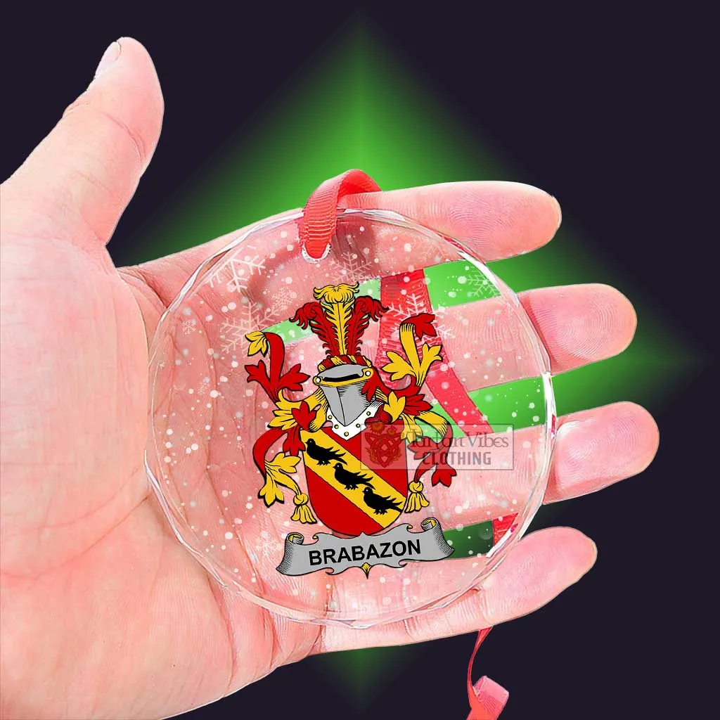 Brabazon Irish Clan Christmas Glass Ornament with Coat of Arms