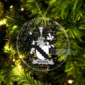 Braden Irish Clan Christmas Glass Ornament with Coat of Arms