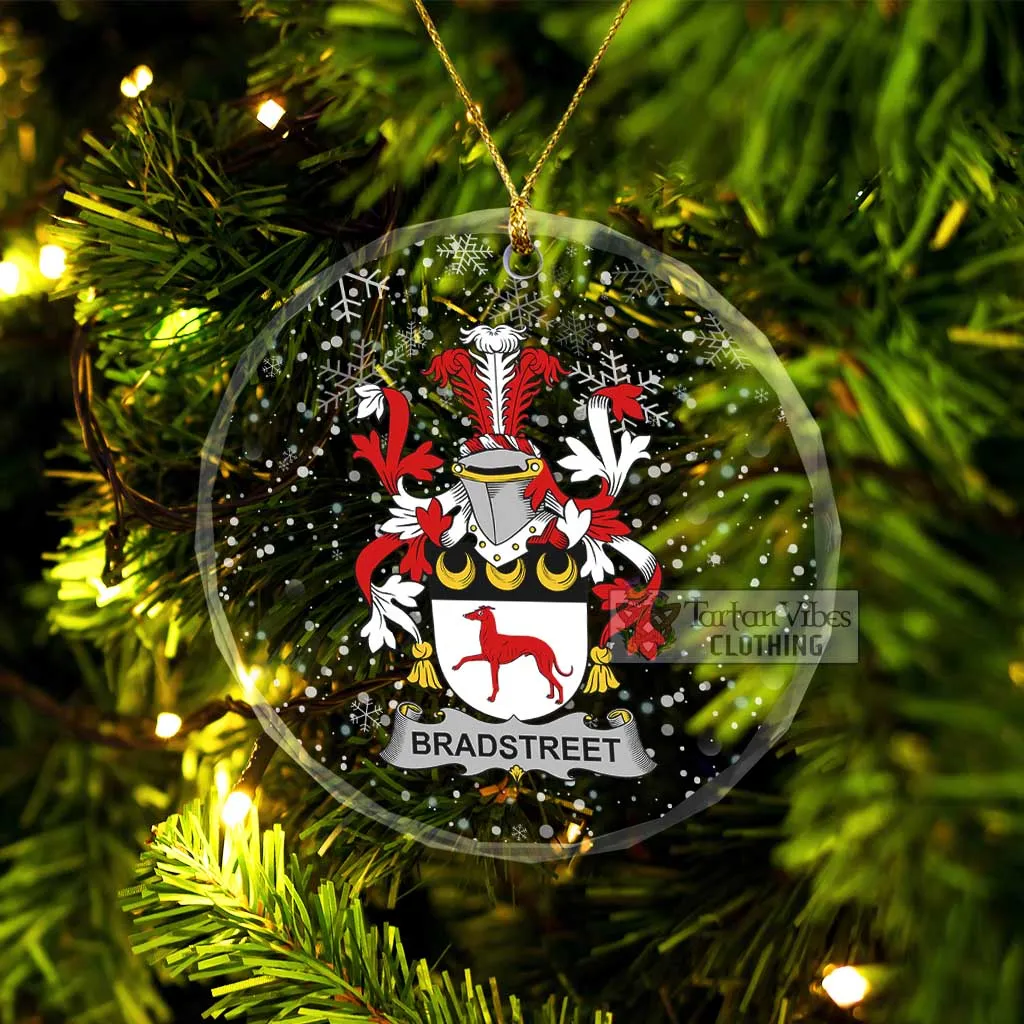 Bradstreet Irish Clan Christmas Glass Ornament with Coat of Arms