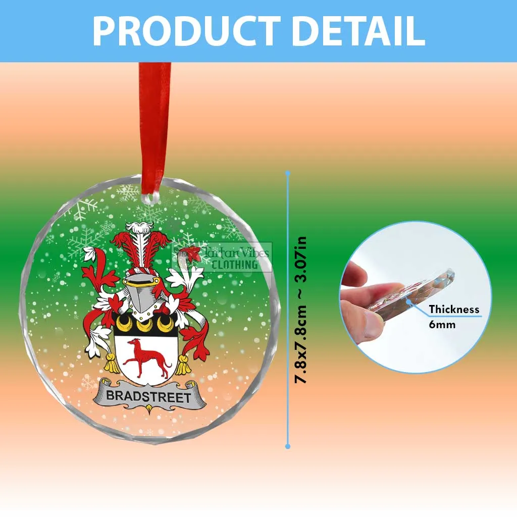 Bradstreet Irish Clan Christmas Glass Ornament with Coat of Arms