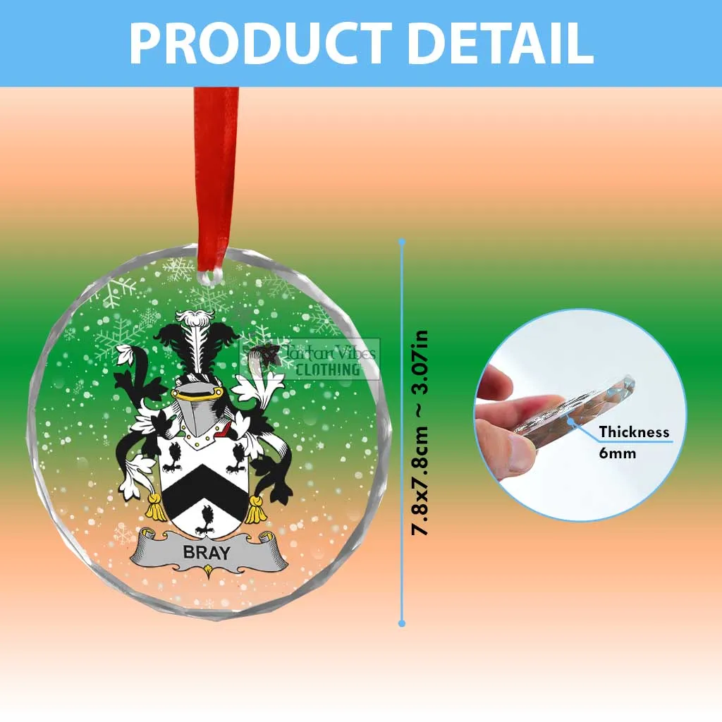 Bray Irish Clan Christmas Glass Ornament with Coat of Arms