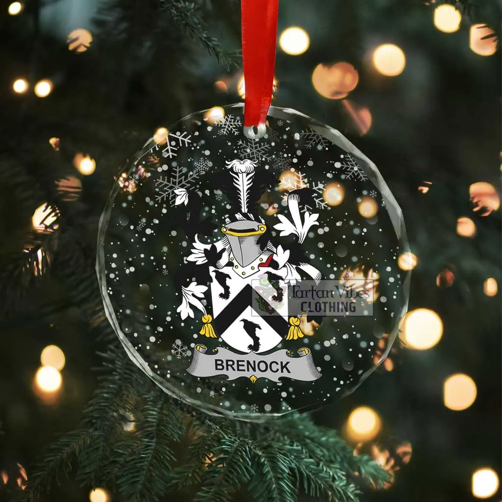 Brenock Irish Clan Christmas Glass Ornament with Coat of Arms