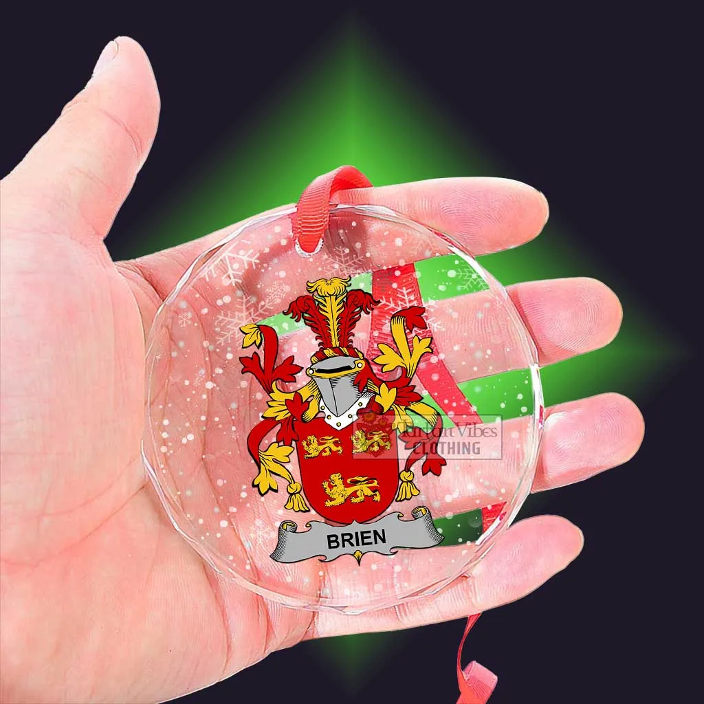 Brien Irish Clan Christmas Glass Ornament with Coat of Arms