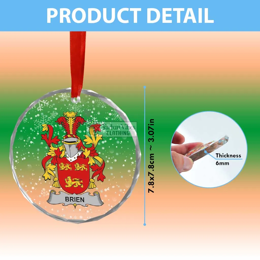 Brien Irish Clan Christmas Glass Ornament with Coat of Arms