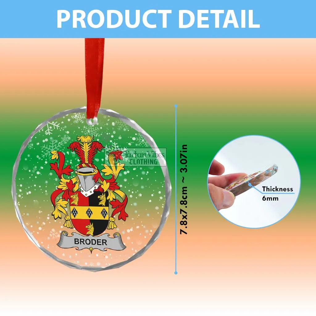 Broder Irish Clan Christmas Glass Ornament with Coat of Arms