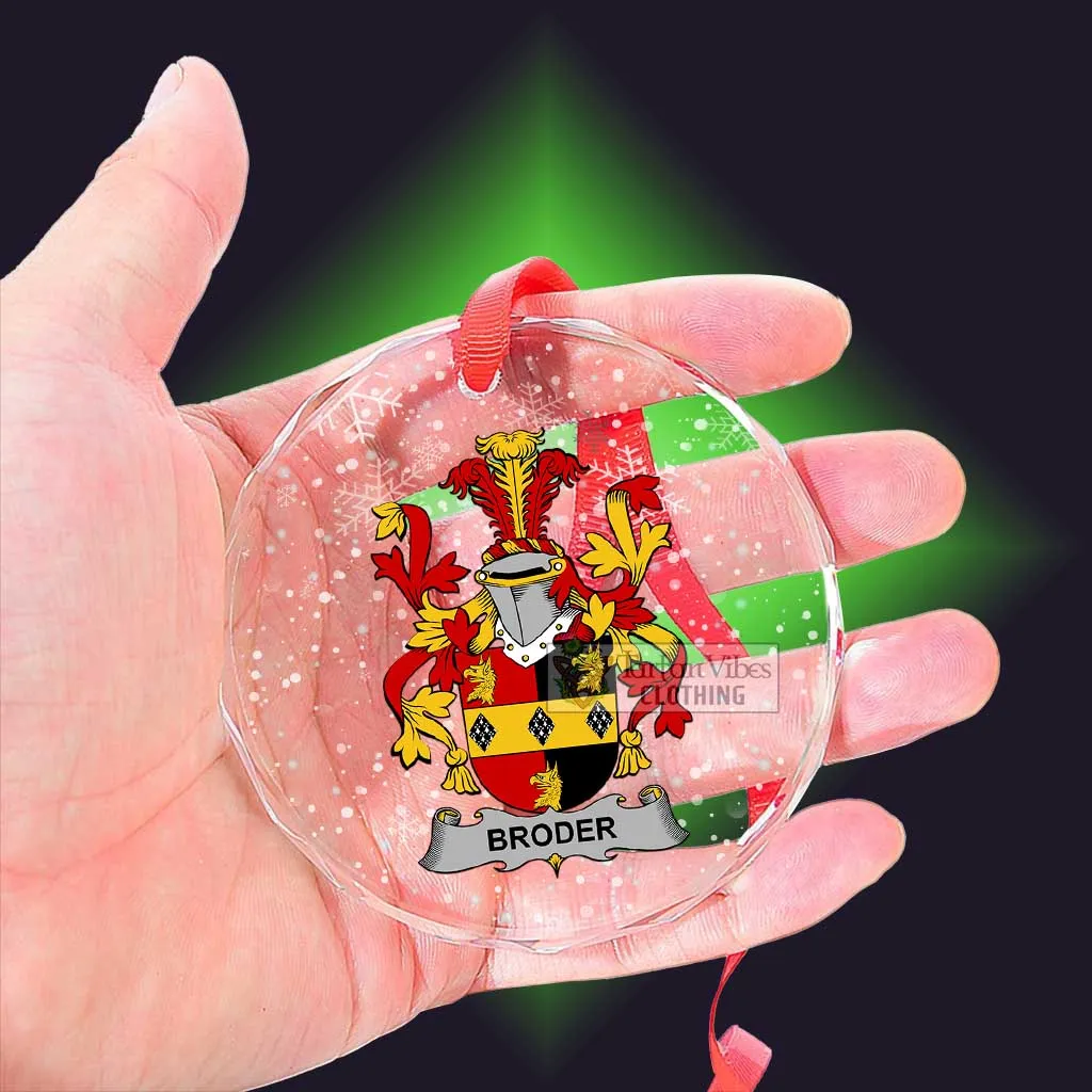 Broder Irish Clan Christmas Glass Ornament with Coat of Arms