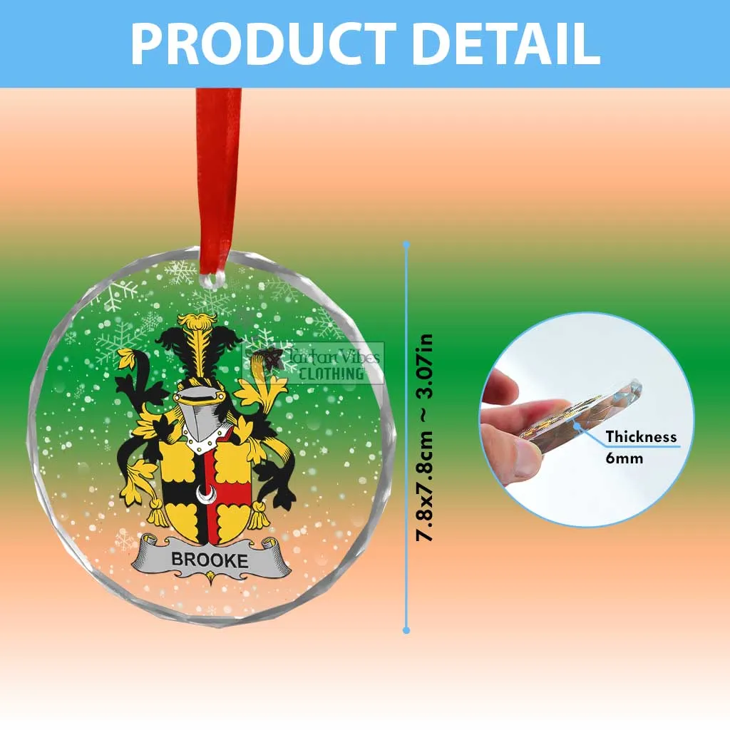 Brooke Irish Clan Christmas Glass Ornament with Coat of Arms
