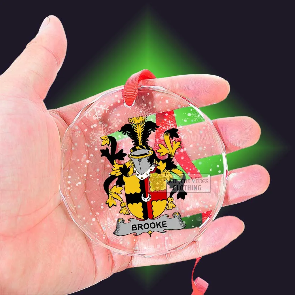 Brooke Irish Clan Christmas Glass Ornament with Coat of Arms