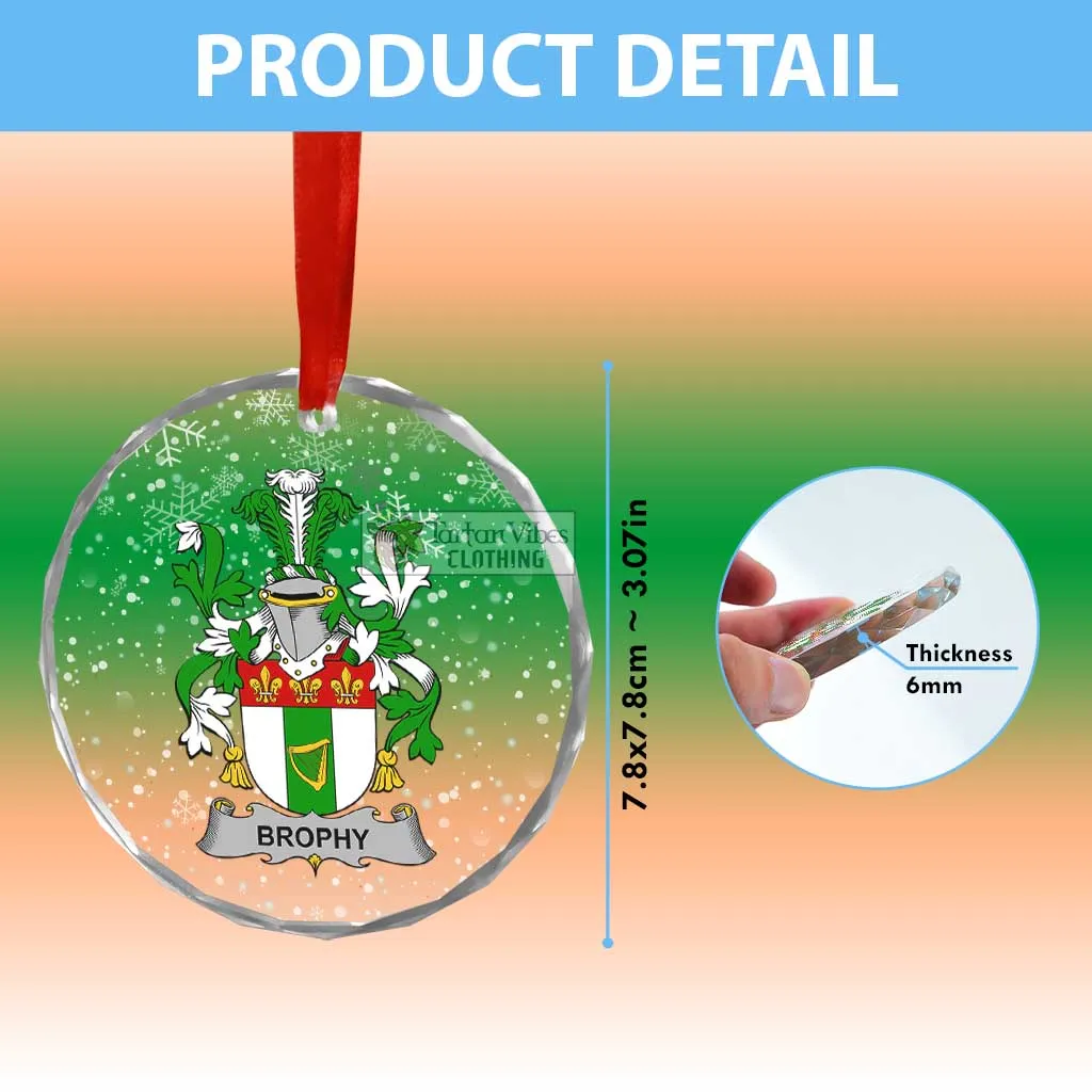 Brophy Irish Clan Christmas Glass Ornament with Coat of Arms