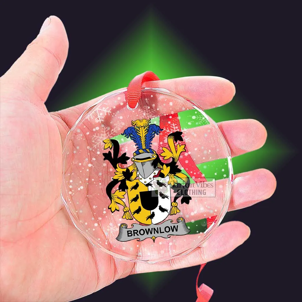 Brownlow Irish Clan Christmas Glass Ornament with Coat of Arms