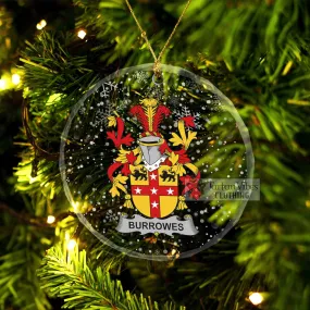 Burrowes Irish Clan Christmas Glass Ornament with Coat of Arms