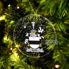 Burt Irish Clan Christmas Glass Ornament with Coat of Arms