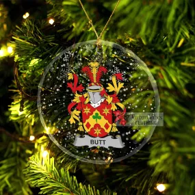 Butt Irish Clan Christmas Glass Ornament with Coat of Arms