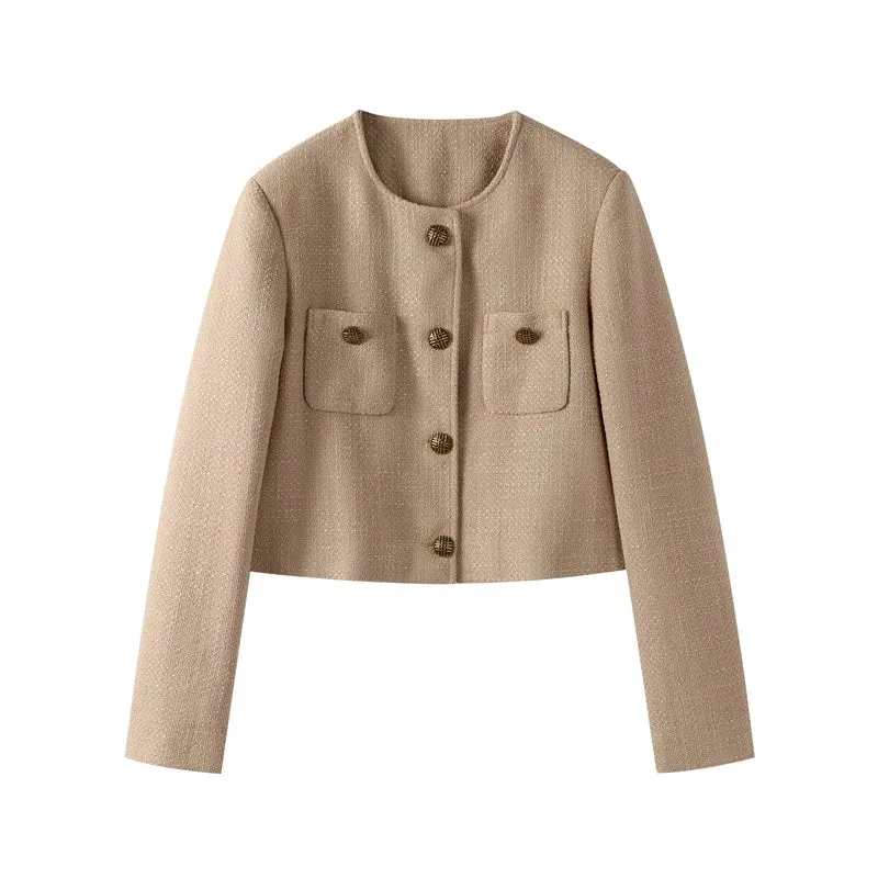 Chic tweed bouclé crop jacket