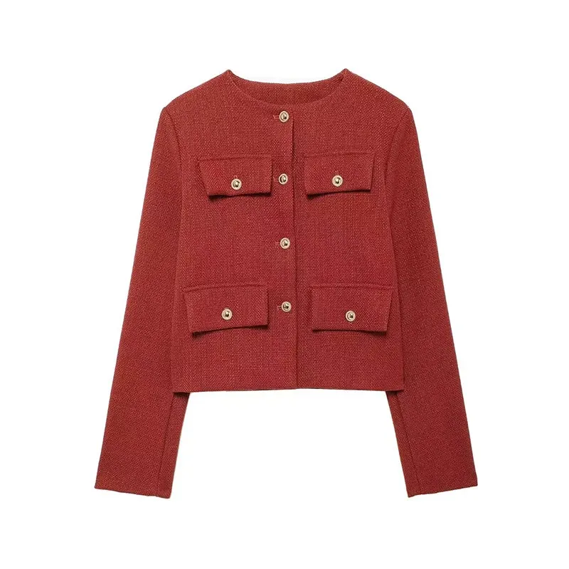 Chic tweed bouclé crop jacket