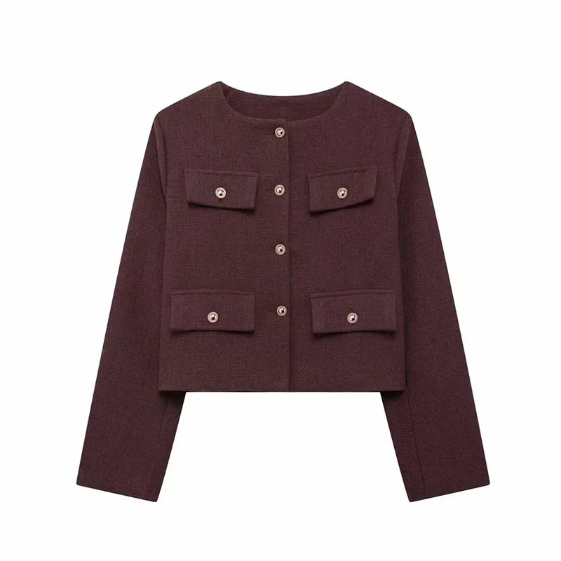 Chic tweed bouclé crop jacket