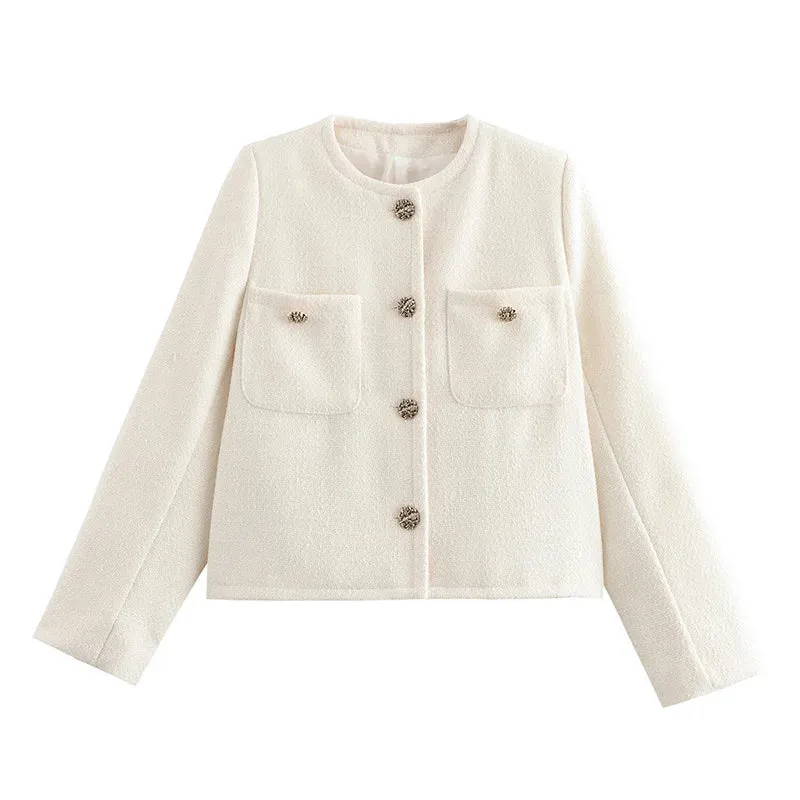 Chic tweed bouclé crop jacket