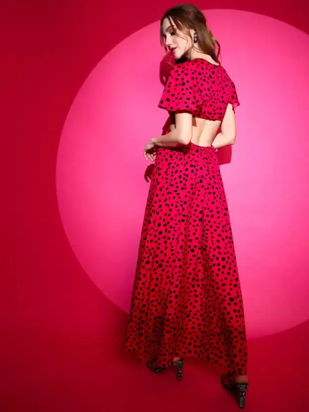 Crimson Elegance Maxi Dress