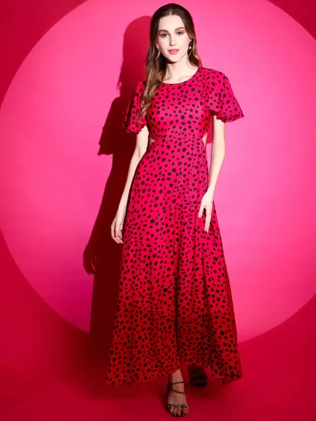 Crimson Elegance Maxi Dress