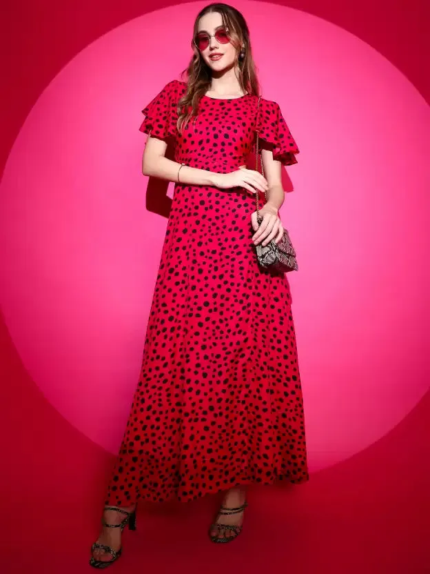 Crimson Elegance Maxi Dress