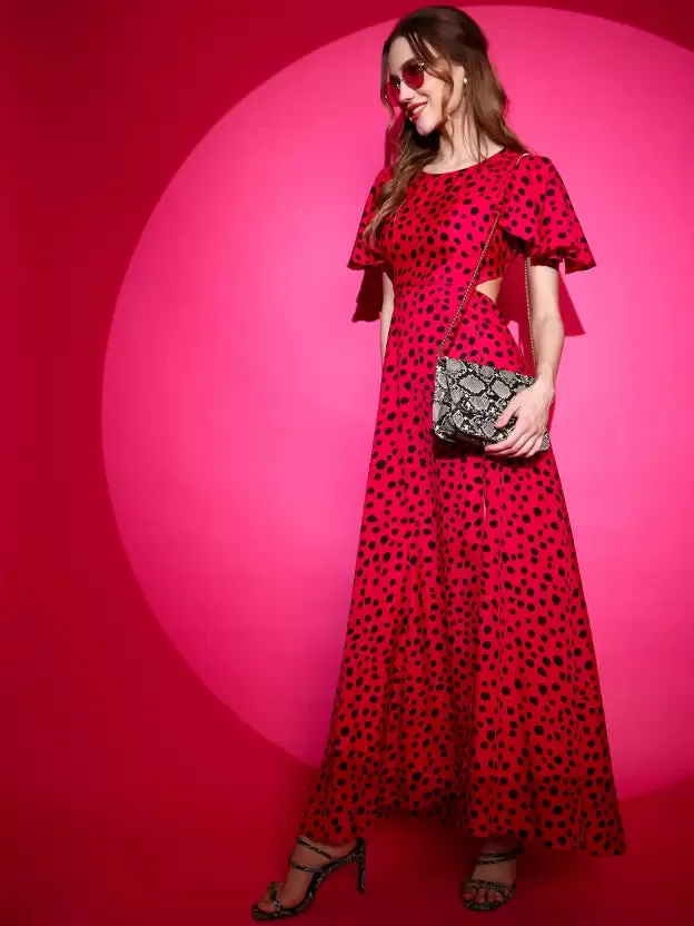 Crimson Elegance Maxi Dress