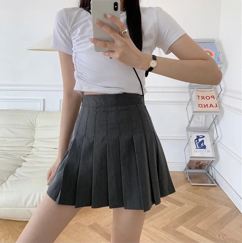 Designer High Rise Pleated Skirt