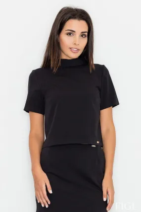Elegant Layered Turtleneck Blouse with Zipper: Effortless Style
