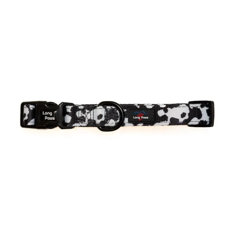 Funk The Dog Padded Dog Collar | Black & White Cow Print