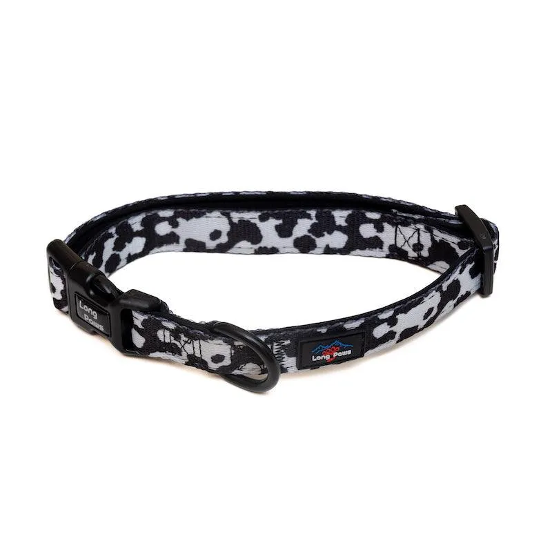 Funk The Dog Padded Dog Collar | Black & White Cow Print