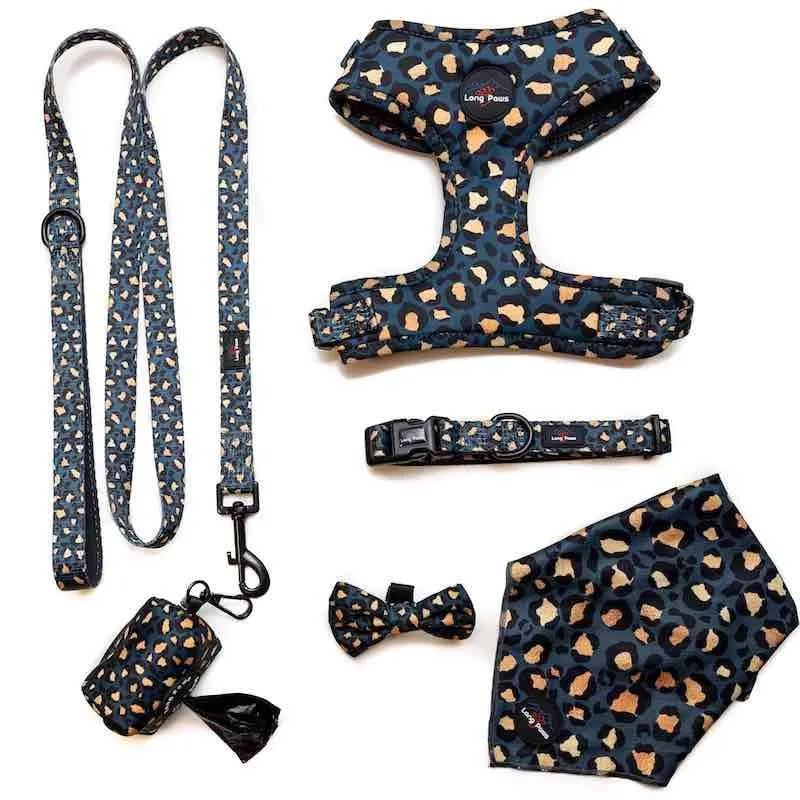 Funk the Dog Padded Dog Collar | Leopard Green & Gold