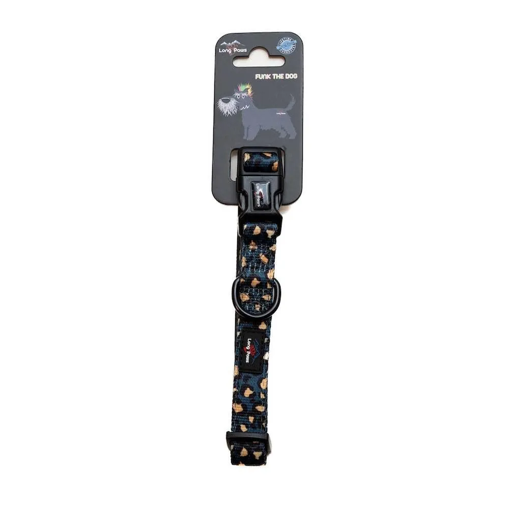 Funk the Dog Padded Dog Collar | Leopard Green & Gold