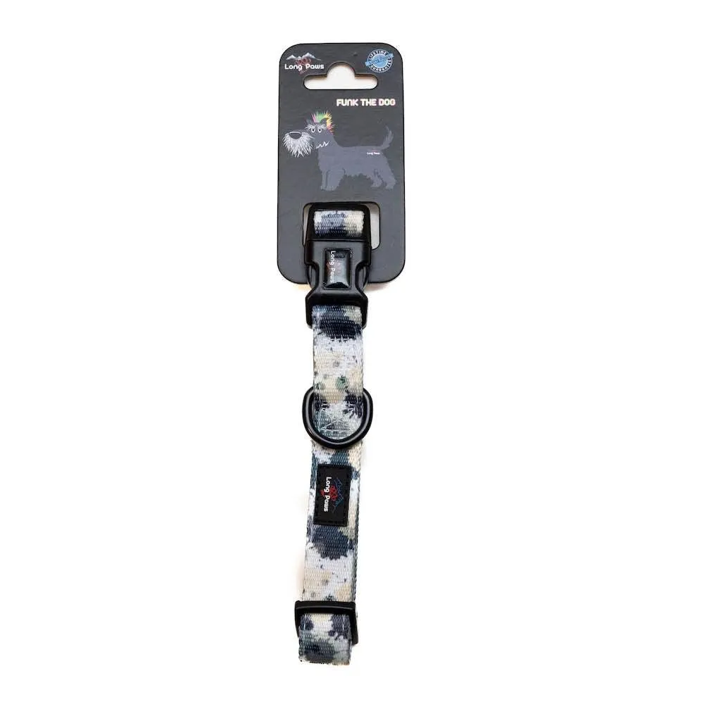 Funk the Dog Padded Dog Collar | Paint Splodge Grey