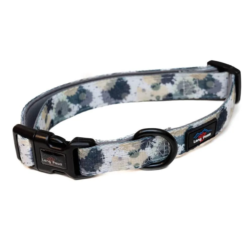 Funk the Dog Padded Dog Collar | Paint Splodge Grey