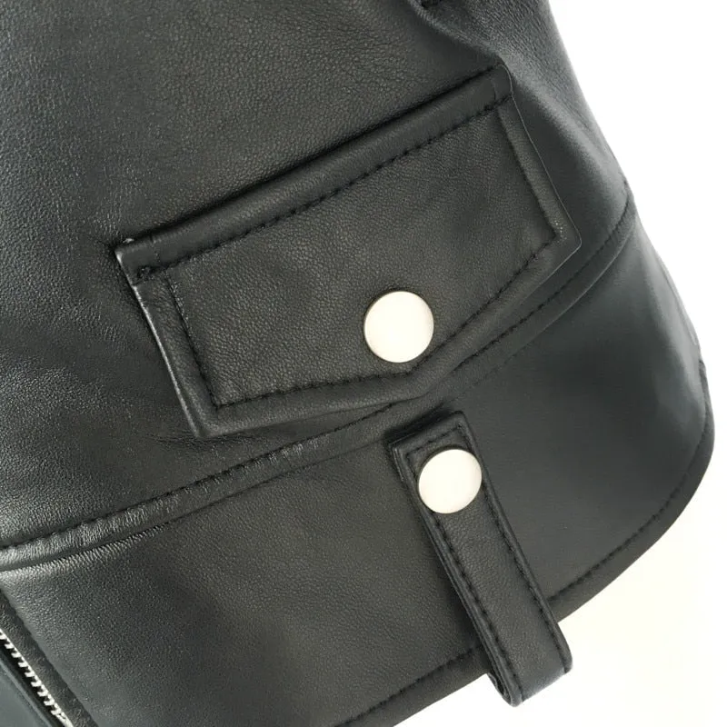 Genuine Leather Motorcycle Jacket in Classic Design