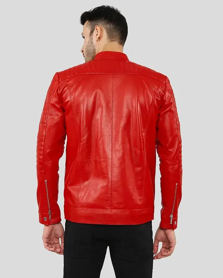 Gyles Red Quilted Leather Jacket