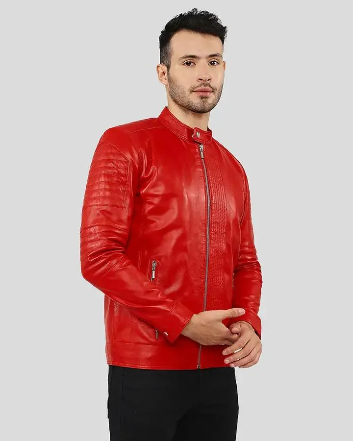Gyles Red Quilted Leather Jacket