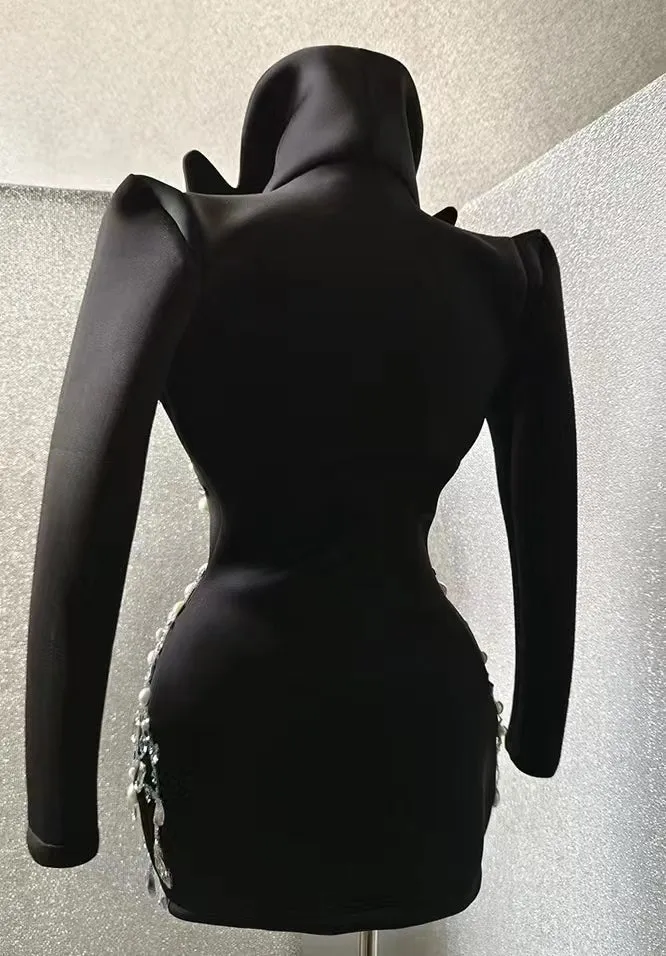 Handmade Crystal Pearls Beaded Blazer