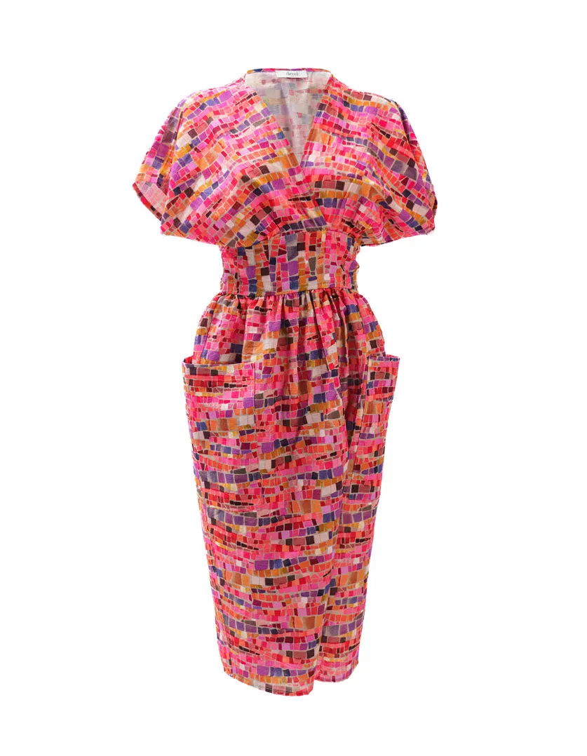 Kinsley Dress Mosaic in Linen
