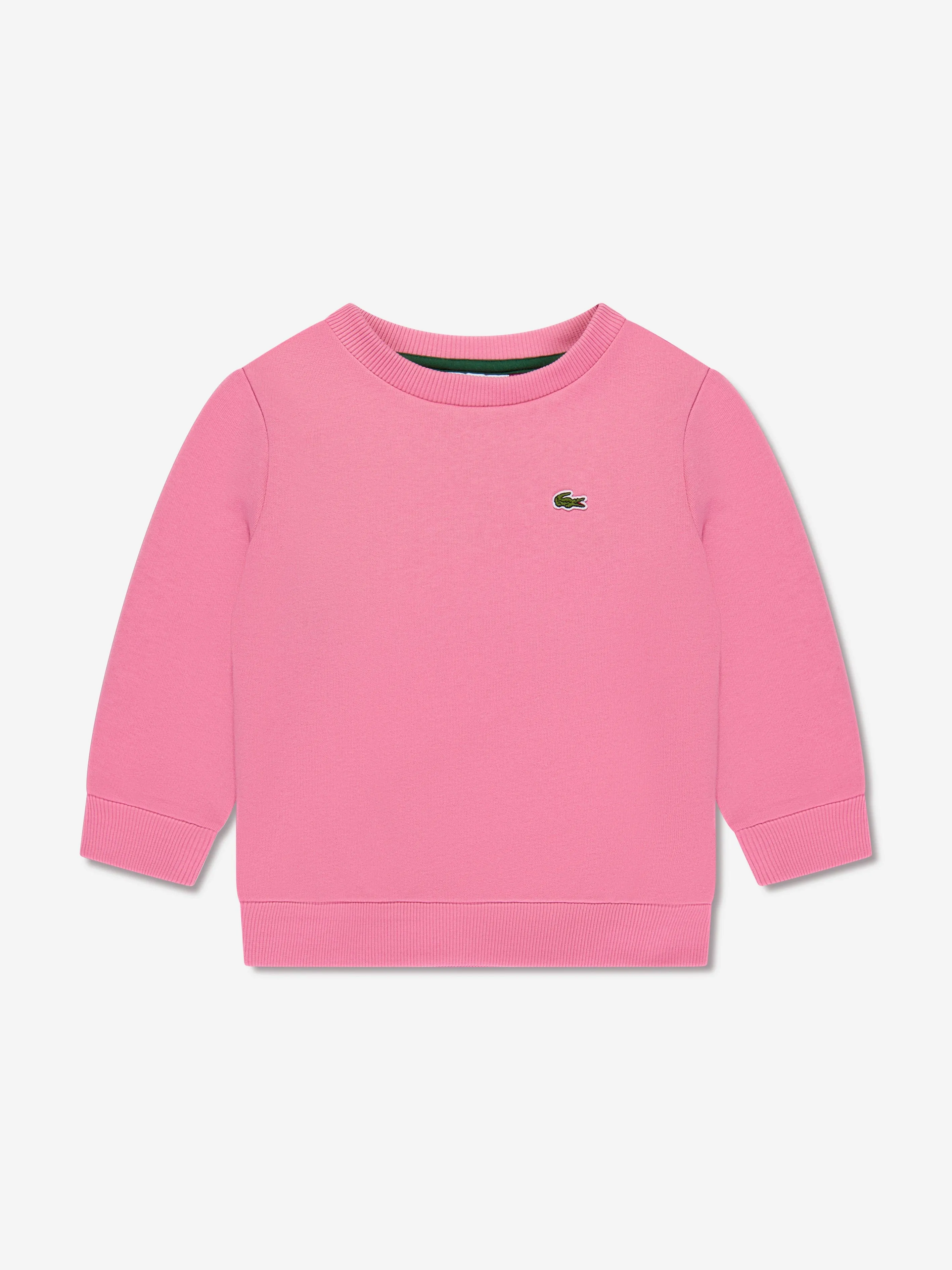Lacoste Girls Logo Sweatshirt in Pink